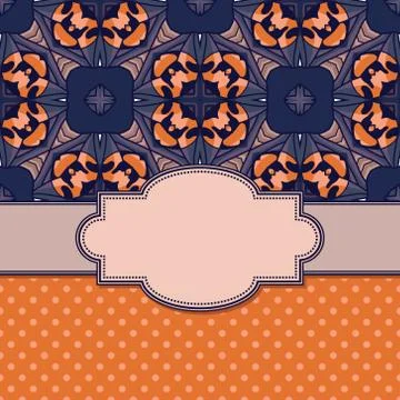 Vintage vector abstract flower frame with text place Stock Illustration
