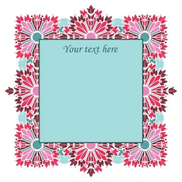 Vintage vector abstract flower frame with text place Stock Illustration