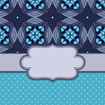 Vintage vector abstract flower frame with text place Stock Illustration