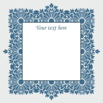 Vintage vector abstract flower frame with text place Stock Illustration