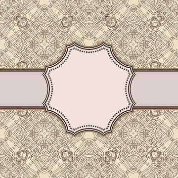Vintage vector abstract flower frame with text place Stock Illustration