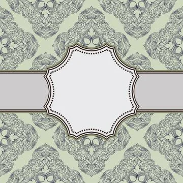 Vintage vector abstract flower frame with text place Stock Illustration
