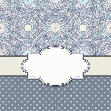 Vintage vector abstract flower frame with text place Stock Illustration