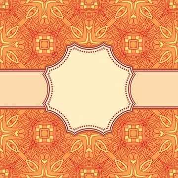 Vintage vector abstract flower frame with text place Stock Illustration