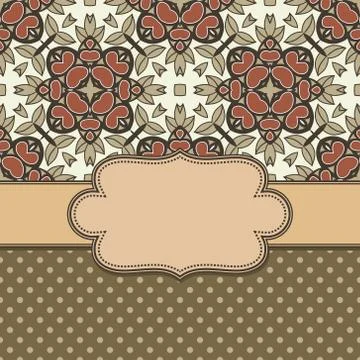 Vintage vector abstract flower frame with text place Stock Illustration