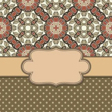 Vintage vector abstract flower frame with text place Stock Illustration