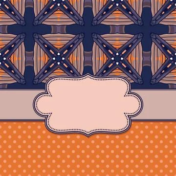 Vintage vector abstract flower frame with text place Stock Illustration