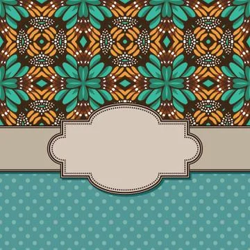 Vintage vector abstract flower frame with text place Stock Illustration