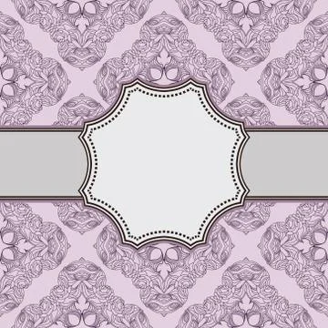 Vintage vector abstract flower frame with text place Stock Illustration