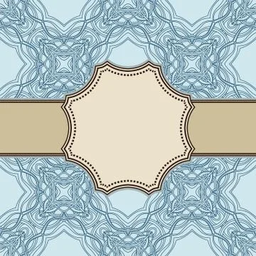 Vintage vector abstract flower frame with text place Stock Illustration