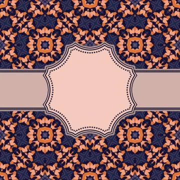 Vintage vector abstract flower frame with text place Stock Illustration