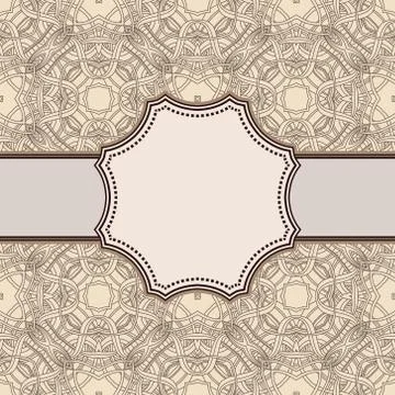 Vintage vector abstract flower frame with text place Stock Illustration