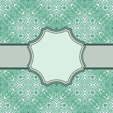 Vintage vector abstract flower frame with text place Stock Illustration