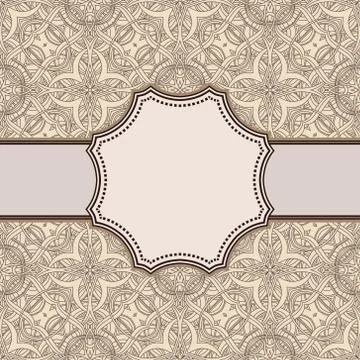 Vintage vector abstract flower frame with text place Stock Illustration