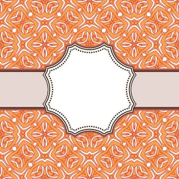 Vintage vector abstract flower frame with text place Illustrazione stock