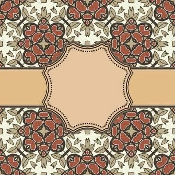 Vintage vector abstract flower frame with text place Stock Illustration