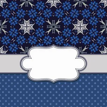 Vintage vector abstract flower frame with text place Stock Illustration