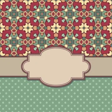 Vintage vector abstract flower frame with text place Stock Illustration