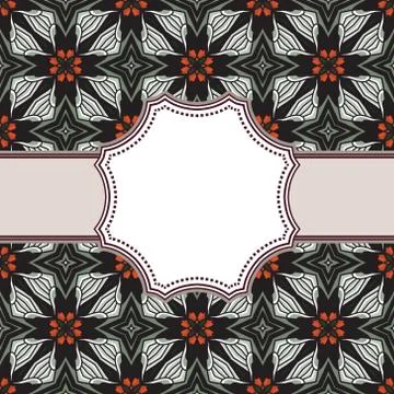 Vintage vector abstract flower frame with text place Stock Illustration