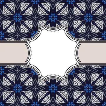 Vintage vector abstract flower frame with text place Stock Illustration