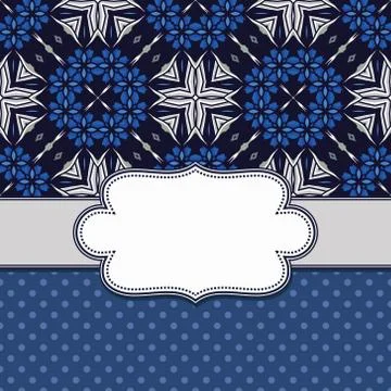 Vintage vector abstract flower frame with text place Stock Illustration