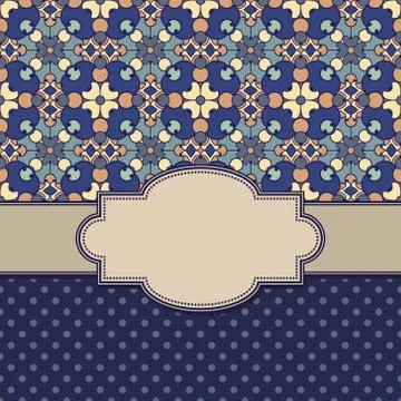 Vintage vector abstract flower frame with text place Stock Illustration