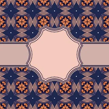 Vintage vector abstract flower frame with text place Stock Illustration