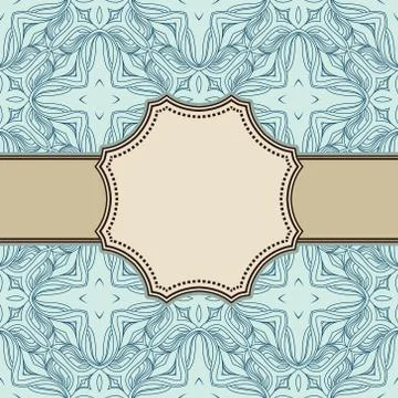 Vintage vector abstract flower frame with text place Stock Illustration