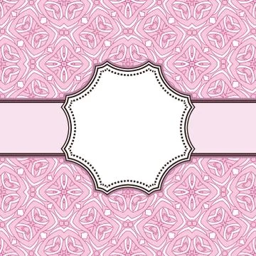 Vintage vector abstract flower frame with text place Stock Illustration