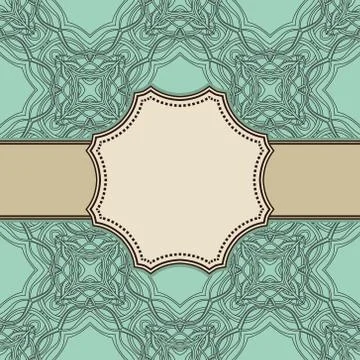 Vintage vector abstract flower frame with text place Stock Illustration