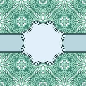 Vintage vector abstract flower frame with text place Stock Illustration