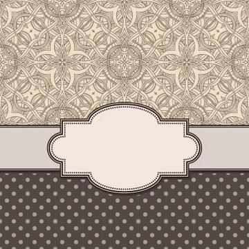 Vintage vector abstract flower frame with text place Stock Illustration