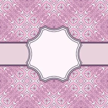 Vintage vector abstract flower frame with text place Stock Illustration