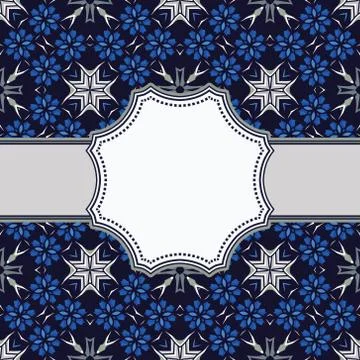 Vintage vector abstract flower frame with text place Stock Illustration