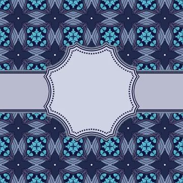 Vintage vector abstract flower frame with text place Stock Illustration