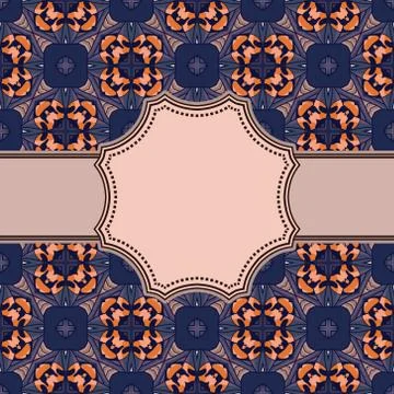 Vintage vector abstract flower frame with text place Stock Illustration