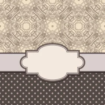 Vintage vector abstract flower frame with text place Stock Illustration