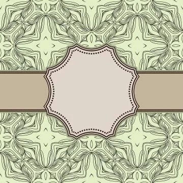 Vintage vector abstract flower frame with text place Stock Illustration
