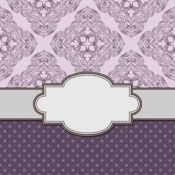Vintage vector abstract flower frame with text place Stock Illustration