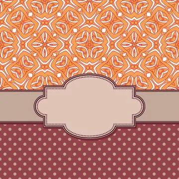 Vintage vector abstract flower frame with text place Stock Illustration