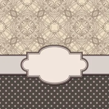 Vintage vector abstract flower frame with text place Stock Illustration