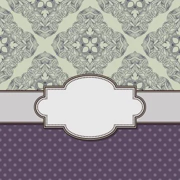 Vintage vector abstract flower frame with text place Illustrazione stock