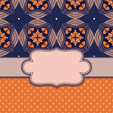 Vintage vector abstract flower frame with text place Stock Illustration