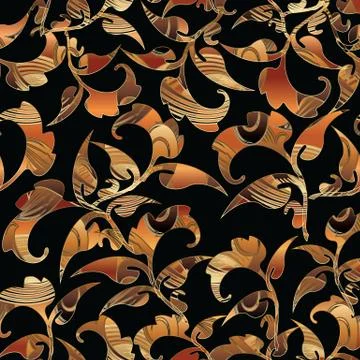 Vintage vector Baroque seamless pattern. Antique floral backgrou Stock Illustration