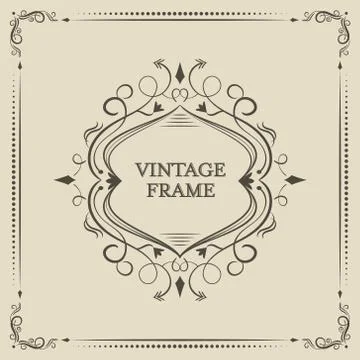 Vintage vector calligraphic frame. Stock Illustration