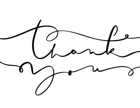 Vintage Vector calligraphy text Thank you. Hand drawn isolated on white Stock Illustration