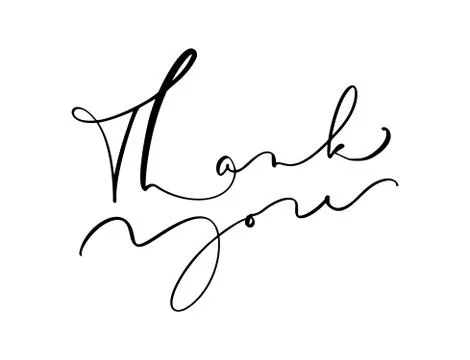 Vintage Vector calligraphy text Thank you. Hand drawn isolated on white 스톡 일러스트