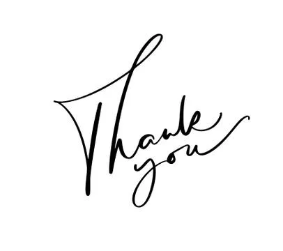 Vintage Vector calligraphy text Thank you. Hand drawn isolated on white Illustrazione stock