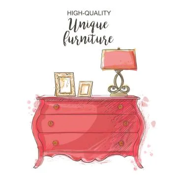 Vintage vector chest Illustrazione stock