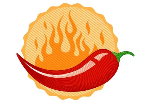 Vintage vector chilli pepper Stock Illustration